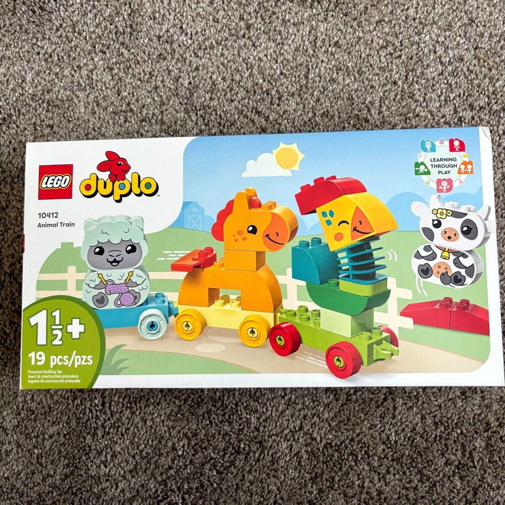 LEGO DUPLO 10412 Animal Train 19 Pieces Preschool Building Toy Ages 1.5+